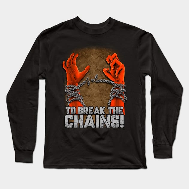 BREAK THE CHAINS Long Sleeve T-Shirt by AWANG ART STUDIO